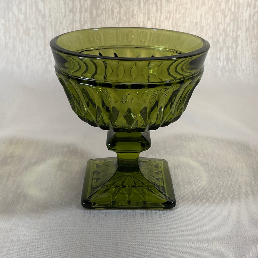 Indiana Glass  Mount Vernon Avocado Sherbet Goblet